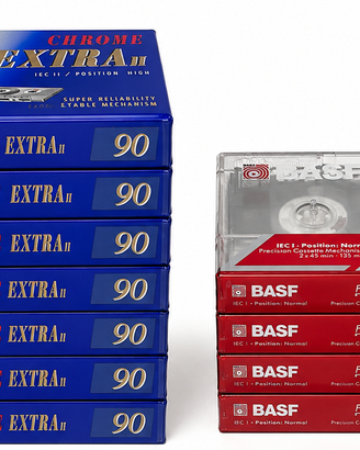 10 cassette audio BASF originali nuove sigillate