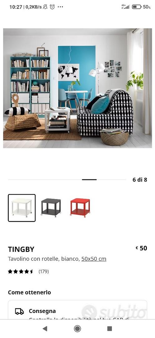 TINGBY Tavolino con rotelle, grigio, 50x50 cm - IKEA Italia