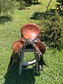 Sella equitazione australiana in cuoio