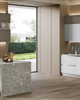 CUCINA LINEARE MODERNA CON ISOLA CUCINE SU MISURA