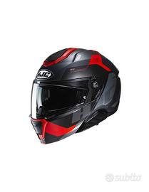 Casco modulare Hjc i91 nero Rosso opaco
