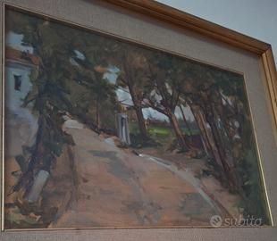 Quadro “Viale” di Nazzarena Farfaglia olio su tela