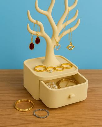 Portagioie con cassetto e supporto ad albero