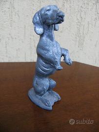 Statuetta di cane bassotto in peltro