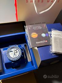 MoonSwatch Earthphase Moonshine Gold Blu