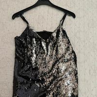 Canotta bicolore paiettata