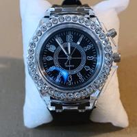Orologio Quartz con LED Multicolore e Cristalli 
