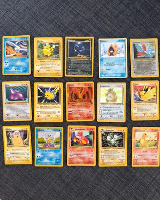 Carte pokemon 15 pz prime edizioni bellissime rare