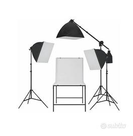 vidaXL Kit di luci softbox e tavolo fotografico