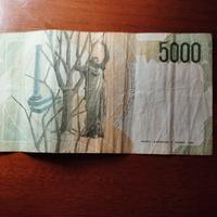 Banconota Italia  Lire 5.000 serie LD Anno 1985