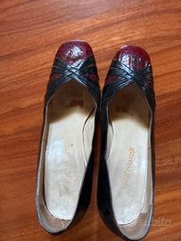 Scarpe in pelle con inserti in coccodrillo  misura