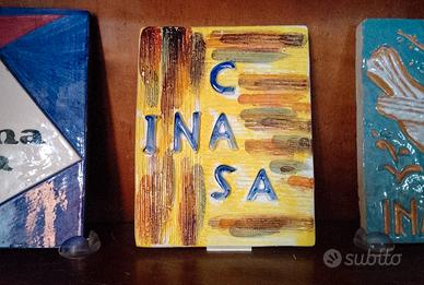 PIERO DORAZIO - INA CASA TARGA POLICROMA ANNI 50