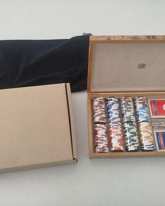 set da poker della Dal Negro, fish carte dadi