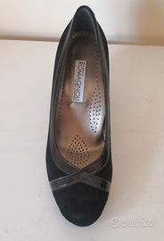 Scarpe donna pelle scamosciata nera