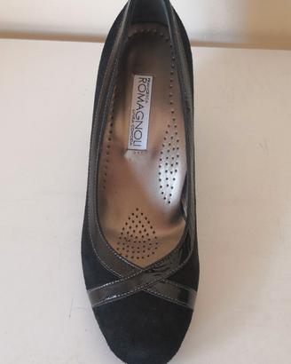 Scarpe donna pelle scamosciata nera
