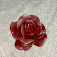 candela in cera a forma di rosa, nuova