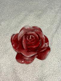 candela in cera a forma di rosa, nuova