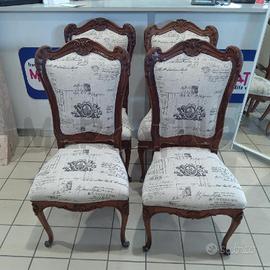 SEDIE PZ. 4 TESSUTO SABBIA SCRITTE