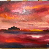 Quadro ad olio su tela Mario Arseni50x70 paesaggio