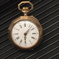 Orologio oro antico mod. Ottagono doppia cassa.