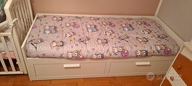 Letto 1 piazza con materasso nuovo