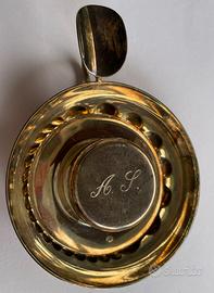 Vintage tastevin argentato monogramma A.S.