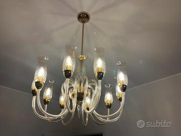 Lampadario in vetro di Murano 10 luci