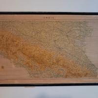  antica cartina  geografica   scolastica anni 60