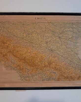  antica cartina  geografica   scolastica anni 60