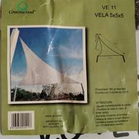 Vela triangolare poliestere resinato 5x5x5 NUOVA.