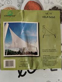 Vela triangolare poliestere resinato 5x5x5 NUOVA.