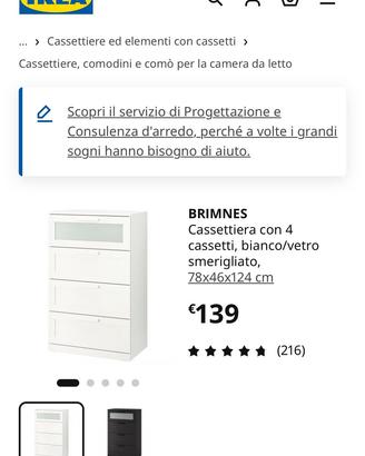 Come Nuova! Cassettiera Ikea Brimnes 4 cassetti