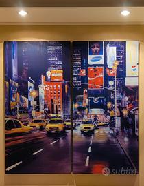 Stampe Luigi Rocca "Times square by night" su MDF
