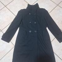 Cappotto con martingala in lana vergine nero tg.44