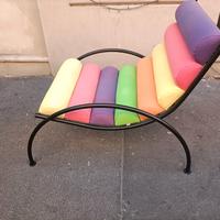 poltrona design anni 80 arcobaleno 