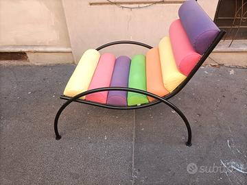 poltrona design anni 80 arcobaleno 