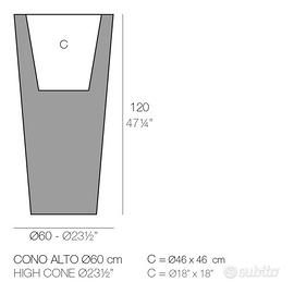 Vaso vondom cono alto