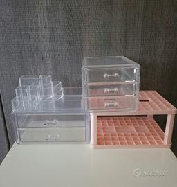 Set 3 organizer makeup/pennelli