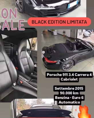 Porsche 911 mod. 991 Carrera 4 CABRIOLET  BLACK !