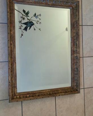 specchio con cornice in legno