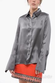 BITE Camicia Nuova Pura Seta S Grigio - RRP 800€