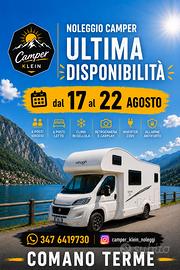 Camper a noleggio dal 17 al 22 agosto