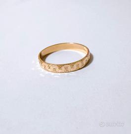 Anello fedina con greche in oro 18kt 750 unisex
