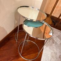 Tavolino componibile in acciaio con specchio