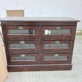 MOBILE COLONIALE SCURO CASSETTI