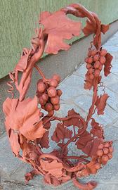 cestino in ferro battuto forgiato a mano primi 900