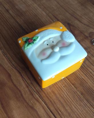 06 - scatola ceramica babbo natale vintage