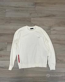 Felpa prada bianca con dettaglio rosso Taglia M