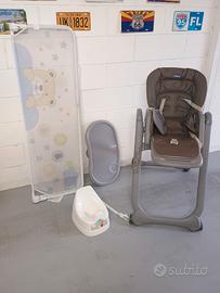 seggiolone pappa+vasino+sbarra letto