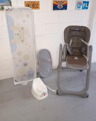 seggiolone pappa+vasino+sbarra letto